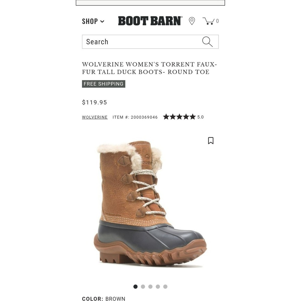 Wolverine Women's Torrent Boot Faux Fur Duck Boots Round Toe Size 7W 119 MSRP - Picture 11 of 11